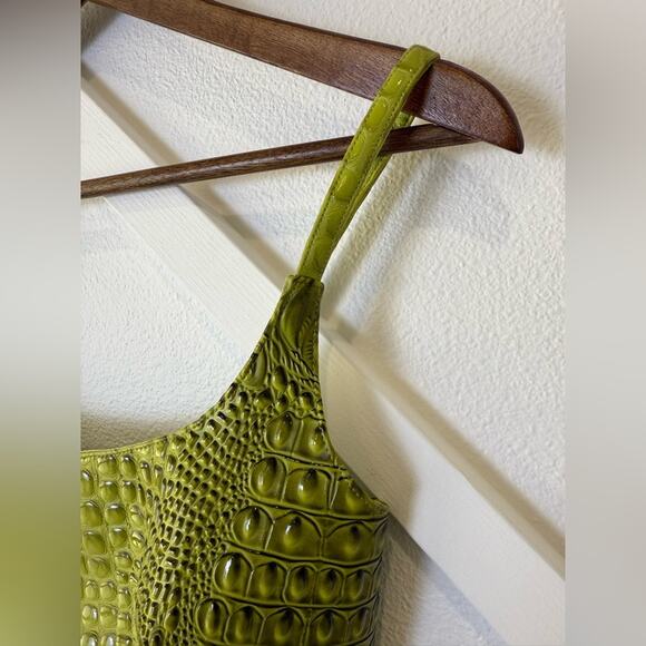 Mia Vesper Faux Croc Embossed Crop Top Size XS Made In USA - Picture 2 of 11